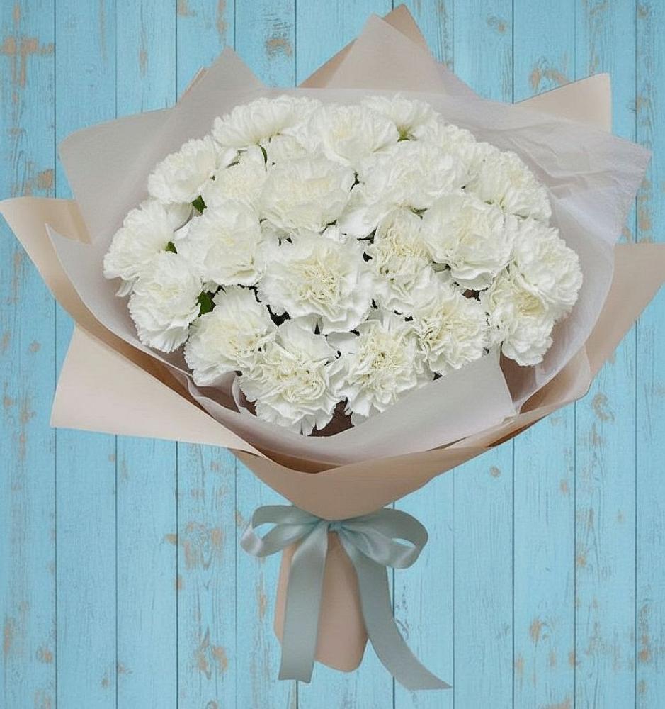 Букет Хрустальное утро в Новороссийске Букет цветов из: Гвоздики в Новороссийске