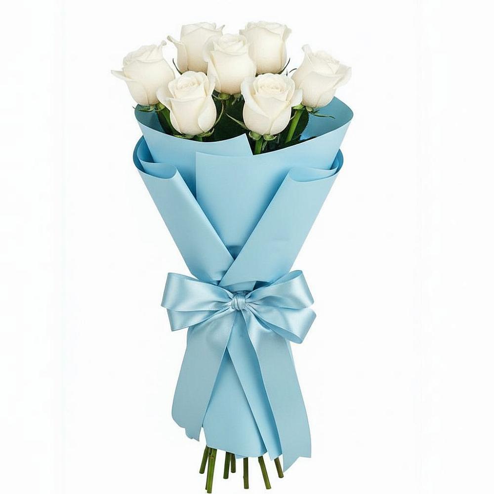 7 Белых роз Проуд в Новороссийске Букет 7 белых роз Проуд в Новороссийске