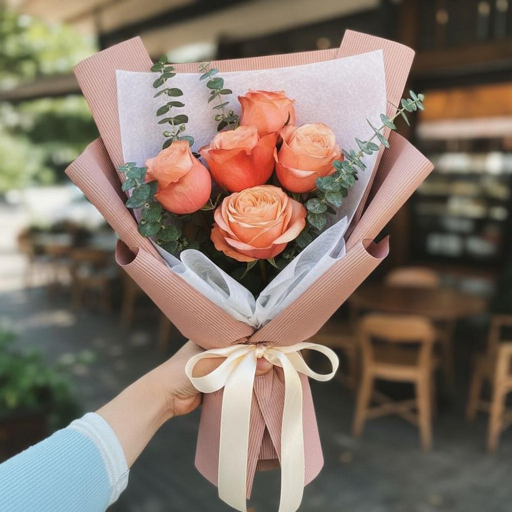 Букет персиковый аромат в Новороссийске Букет цветов из: Розы в Новороссийске