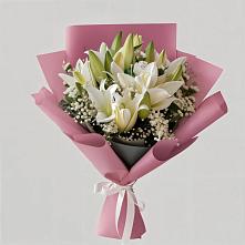 Букет Лилии в розовом в Новороссийске Букет цветов из:  Лилии в Новороссийске