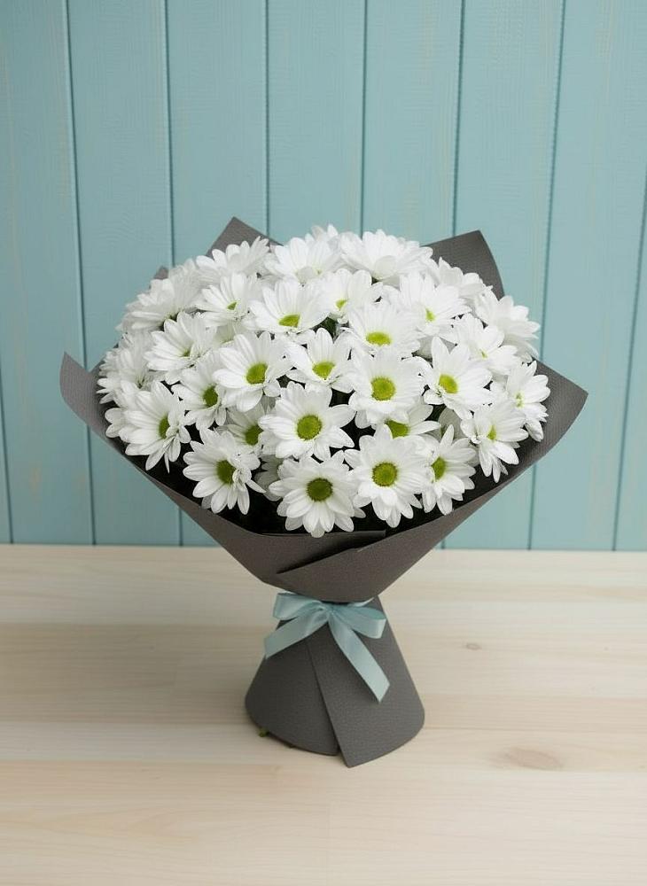 Букет белые хризантемы в Новороссийске Букет цветов из: Хризантемы в Новороссийске