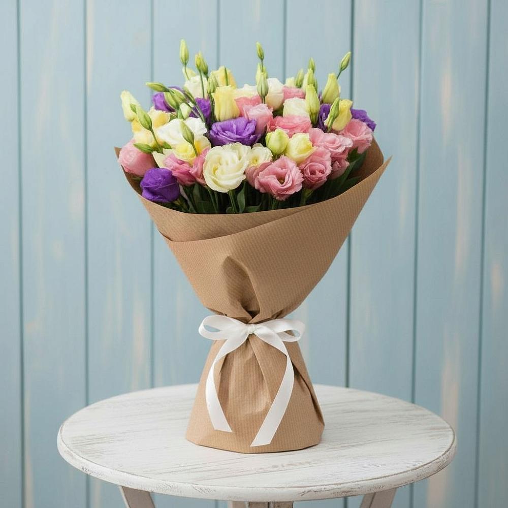 Букет Цветная эустома в Новороссийске Букет цветов из: Лизиантусы в Новороссийске