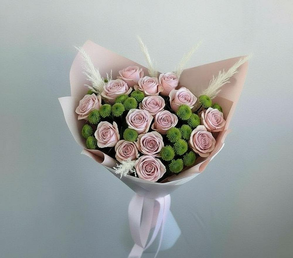 Букет доброе утро в Новороссийске Букет цветов из: Розы и Хризантемы в Новороссийске