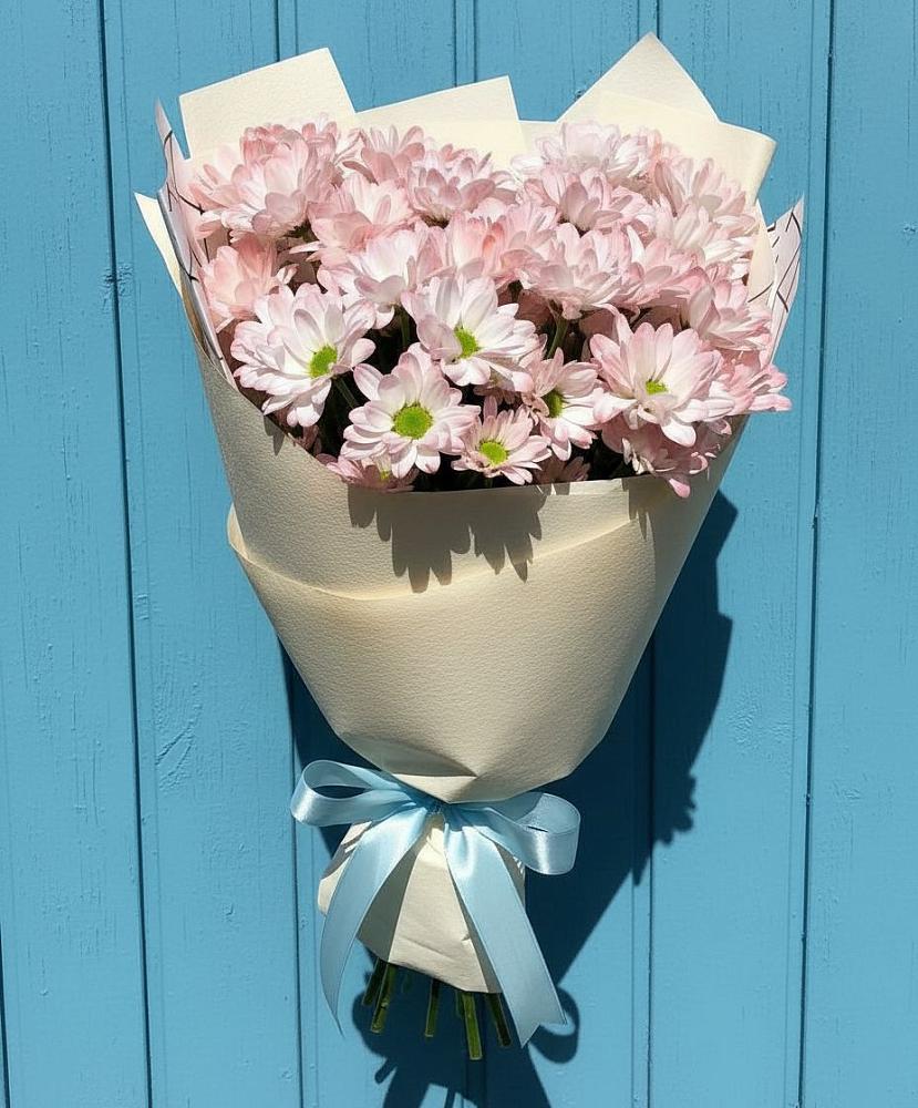 Букет Розовые хризантемы в Новороссийске Букет цветов из: Хризантемы в Новороссийске