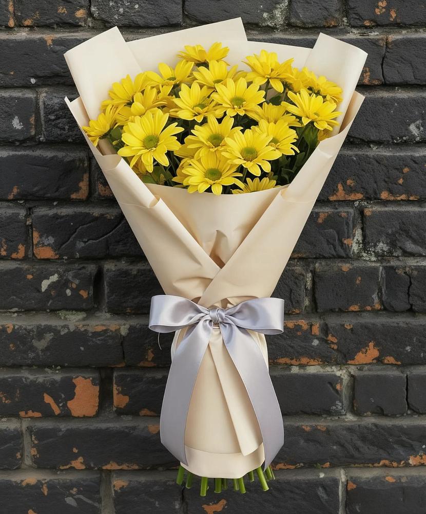 Букет Желтое настроение в Новороссийске Букет цветов из: Хризантемы в Новороссийске
