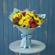 Букет сочные брызги в Новороссийске Букет цветов из:  Альстромерии и Хризантемы в Новороссийске