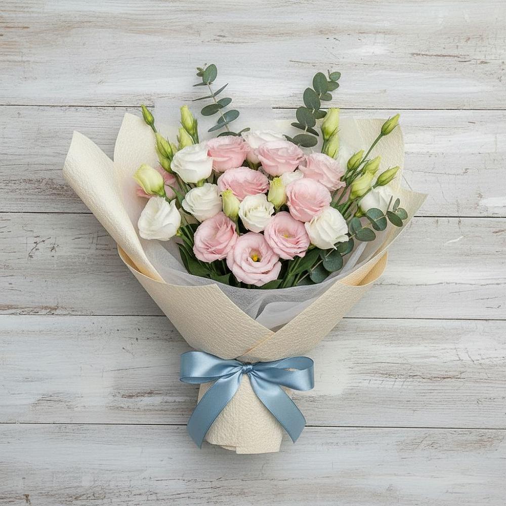 Букет шампанское в Новороссийске Букет цветов из: Лизиантусы в Новороссийске